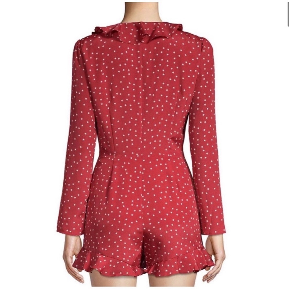 Lovers + Friends Star Print Ruffle Wrap Romper Skort Shorts - Picture 2 of 10